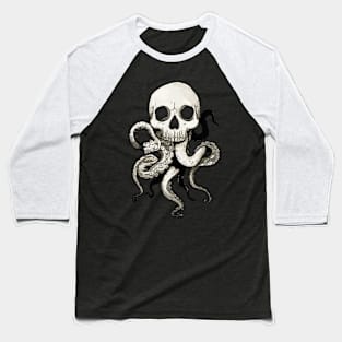 Kraken skull Baseball T-Shirt